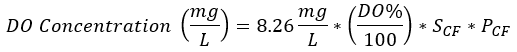 Dissolved Oxygen Concentration Equation