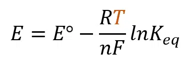 Nernst equation defines the effect of temperature on pH electrode cell potential